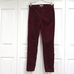 LOFT Stretch Corduroy Ankle Jeans Size 27/4 Burgundy Solid